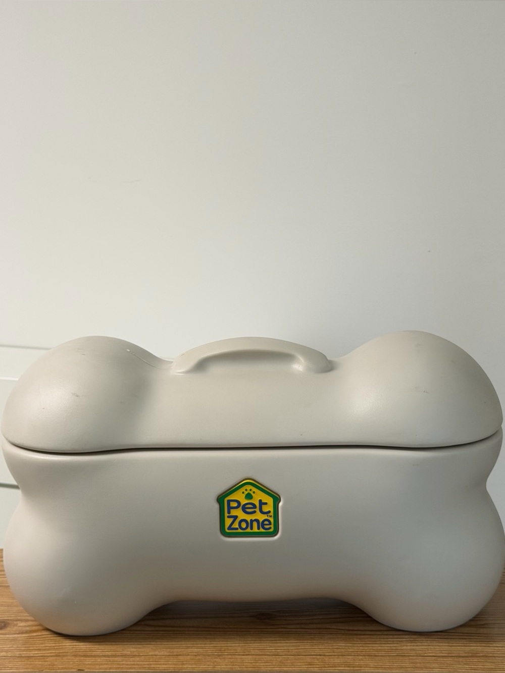 Pet Zone Dog Bone Plastic Container Lidded Storage Toy Treat Bin